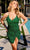 Primavera Couture 3896 - Plunging V-Neck Sequin Cocktail Dress Cocktail Dresses 00 / Emerald