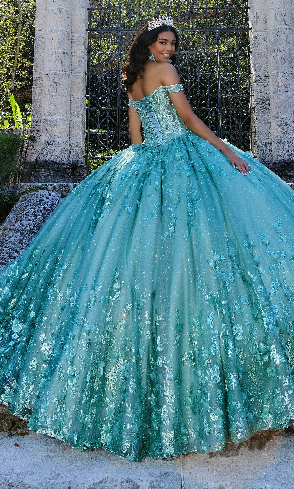 Turquoise Green Color Dress Light Blue Turquoise Color Quinceanera