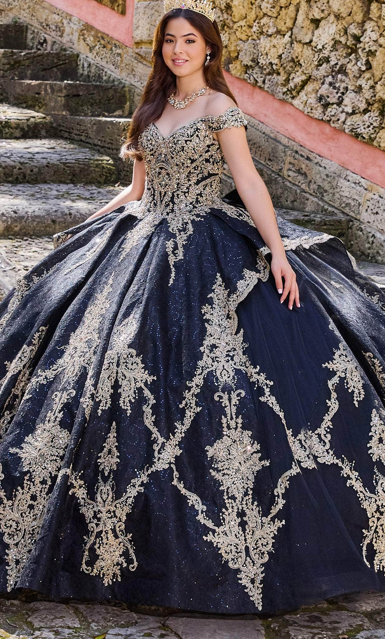 Princesa PR30138 Long Quinceanera Dress Ruby/Gold / 2 Princesa PR30138 Long Quinceanera Dress Ruby/Gold / 2