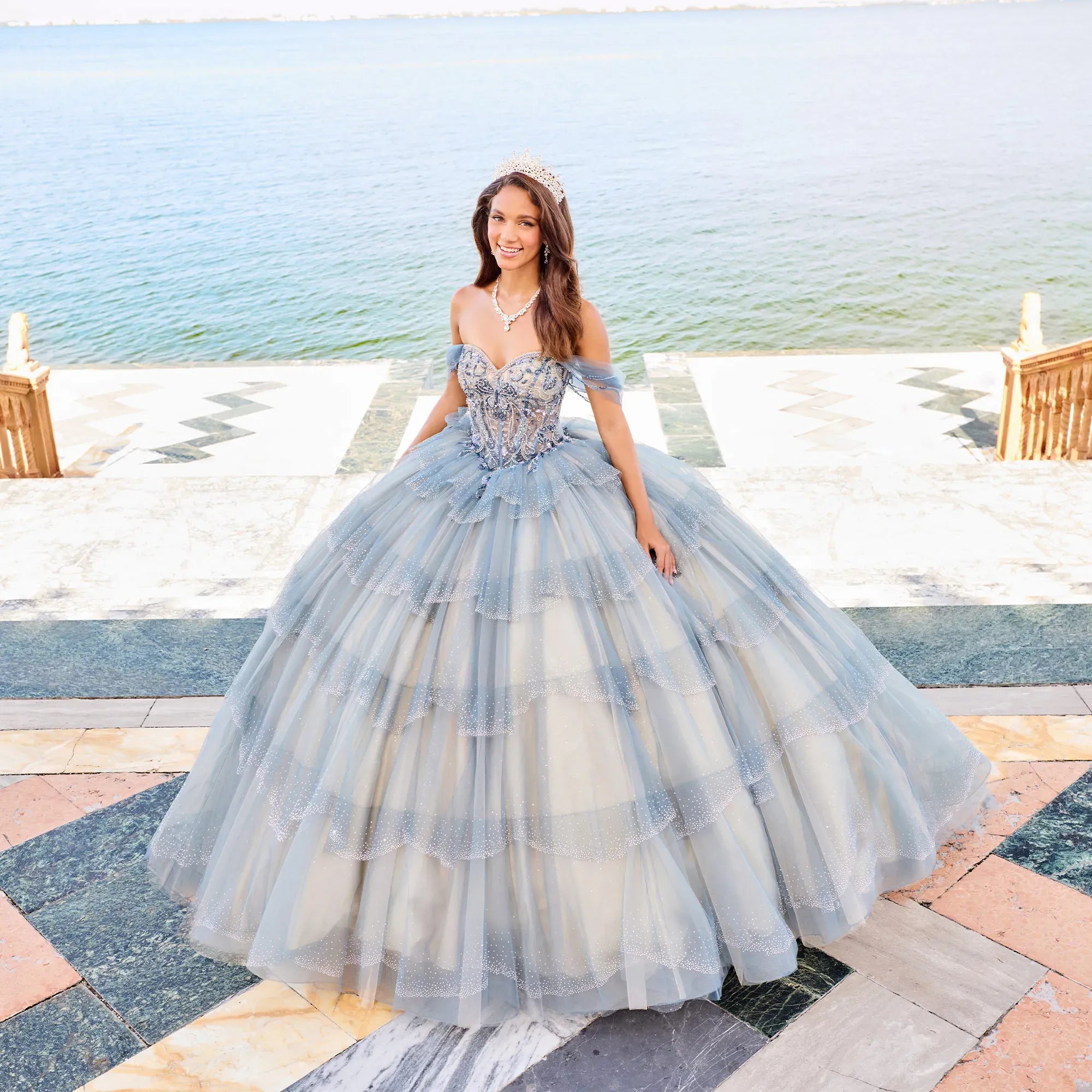 Princesa by Ariana Vara PR30160 Slate/Champagne / 2 Princesa by Ariana Vara PR30160 Slate/Champagne / 2