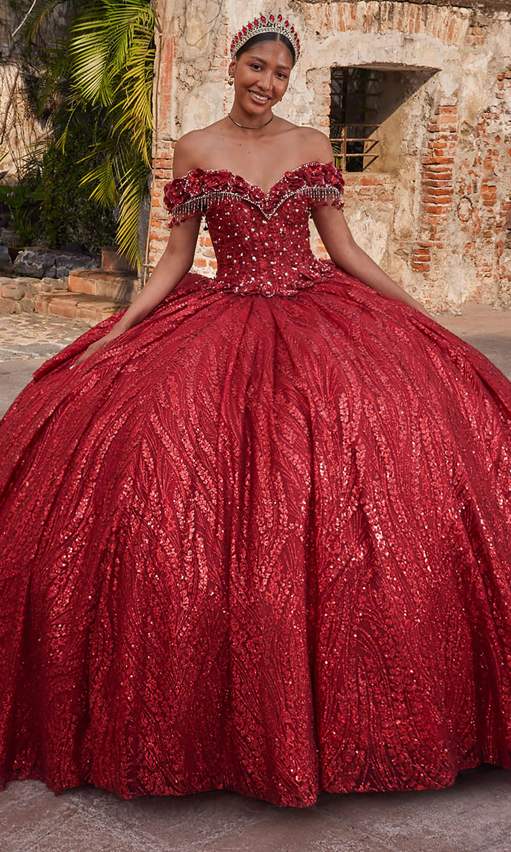 Vizcaya by Mori Lee 89547 - Long Glitter Tulle Ballgown Dress