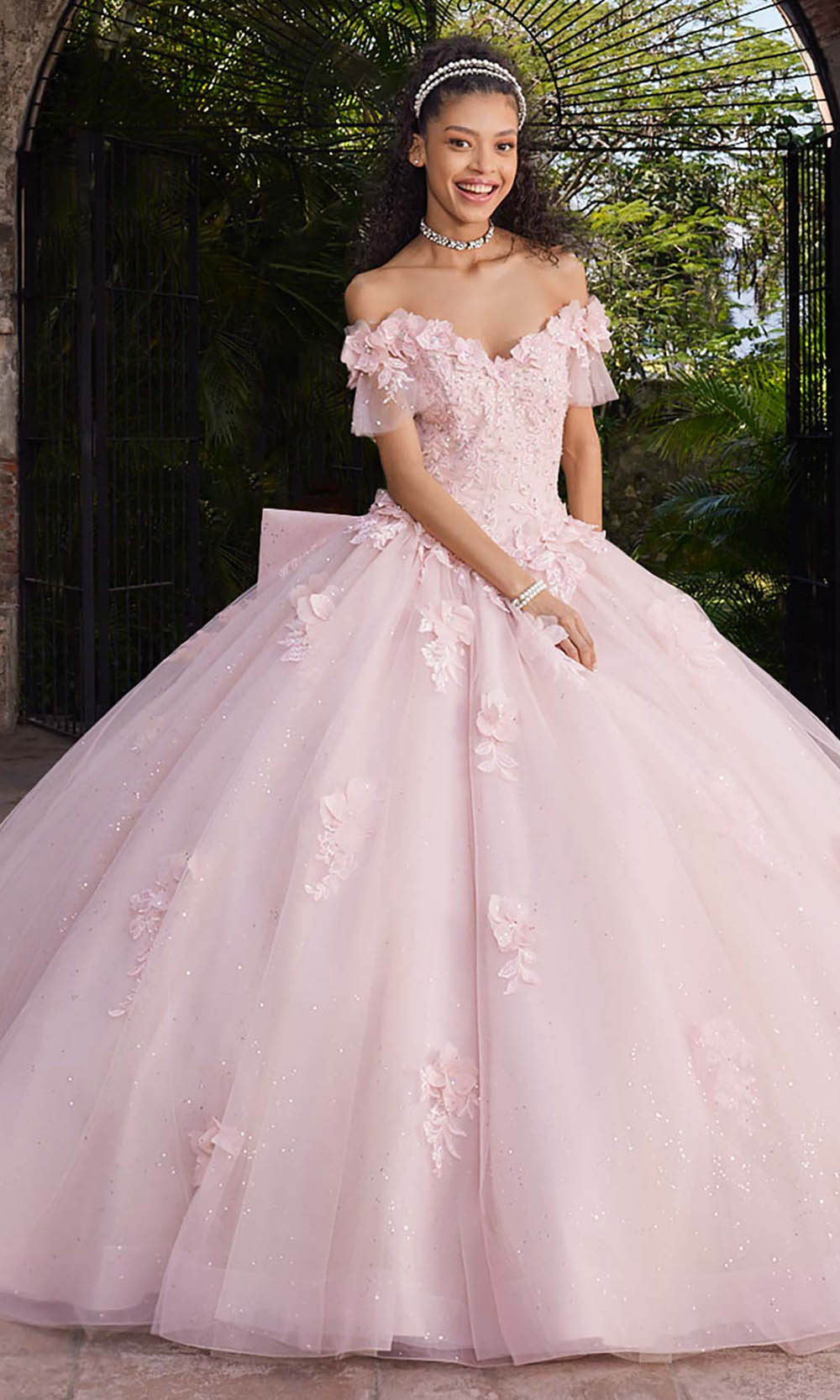Vizcaya by Mori Lee 89549 - Long Glitter Tulle, Organza Ballgown Dress - Sequin, Beaded, 3D Floral Appliques, Embroidery, Sheer Flutter Sleeves, Vizcaya by Mori Lee 89549 - Long Glitter Tulle, Organza Ballgown Dress - Sequin, Beaded, 3D Floral Appliques, Embroidery, Sheer Flutter Sleeves,