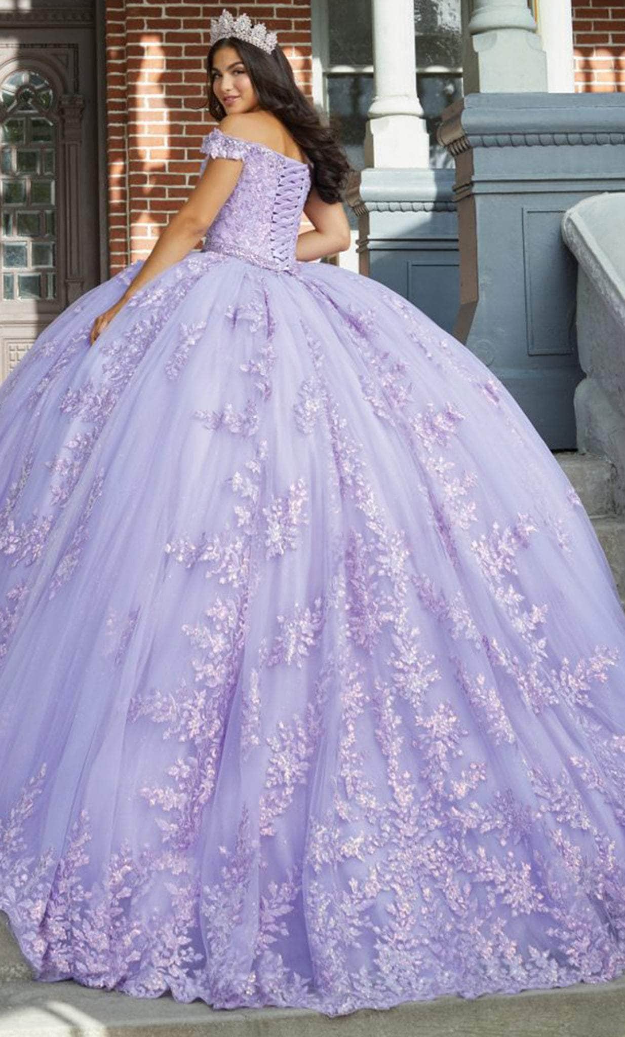 purple quince dress with flowers Amarra 54281 Lilac Purple Quinceaera Dress Lilac / 00