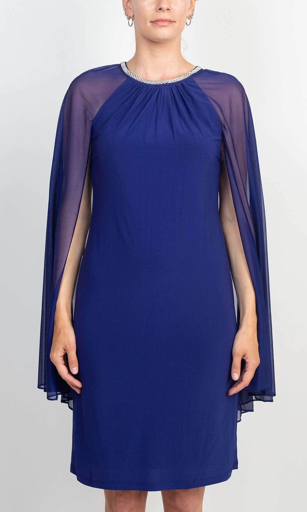 R&M Richards 2496 - Caped Sheath Cocktail Dress Couture Candy R&M Richards 2496 - Caped Sheath Cocktail Dress Couture Candy