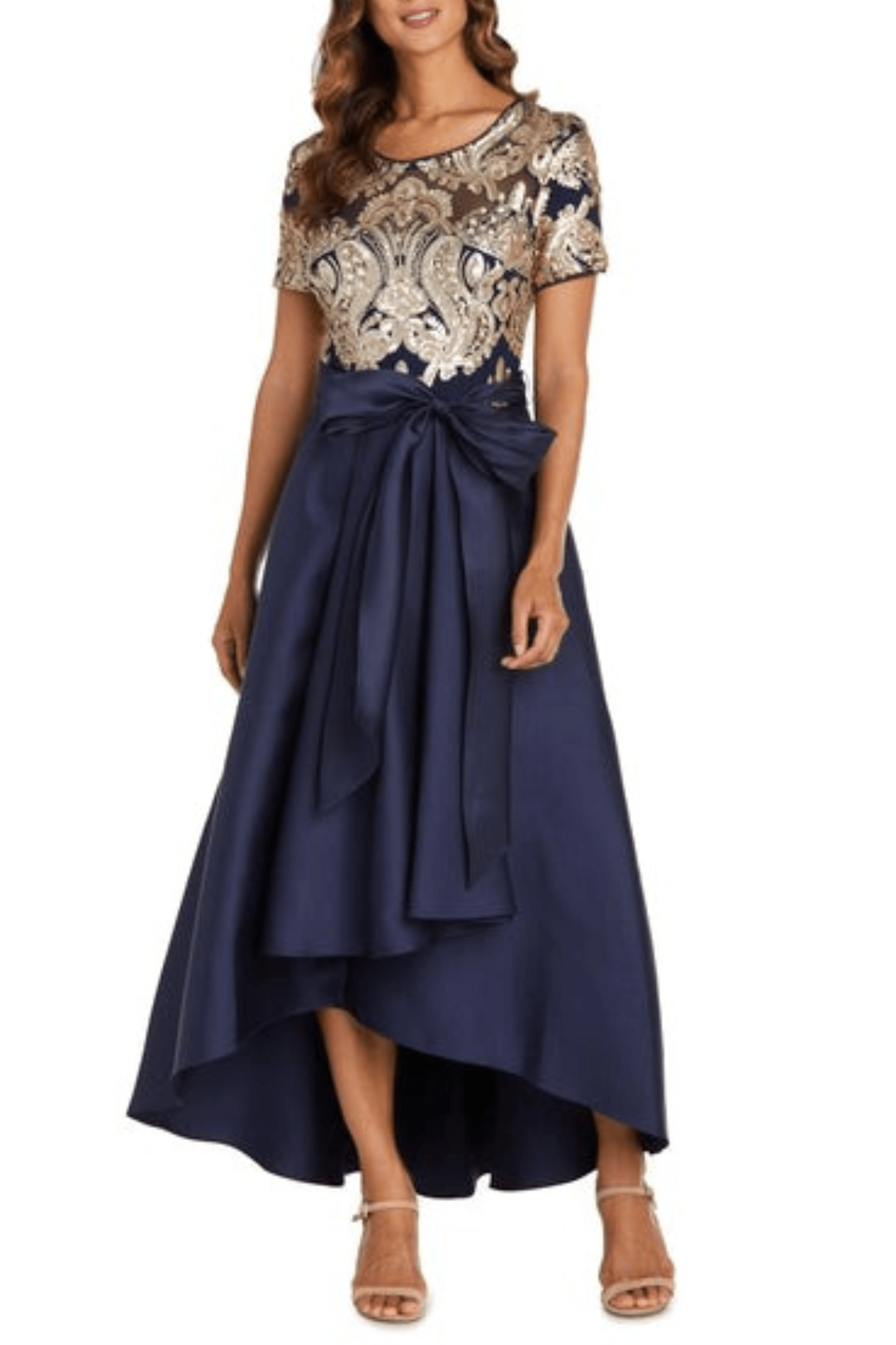 R&M Richards 5492 - Sequined Illusion Scoop Evening Dress R&M Richards 5492 - Sequined Illusion Scoop Evening Dress