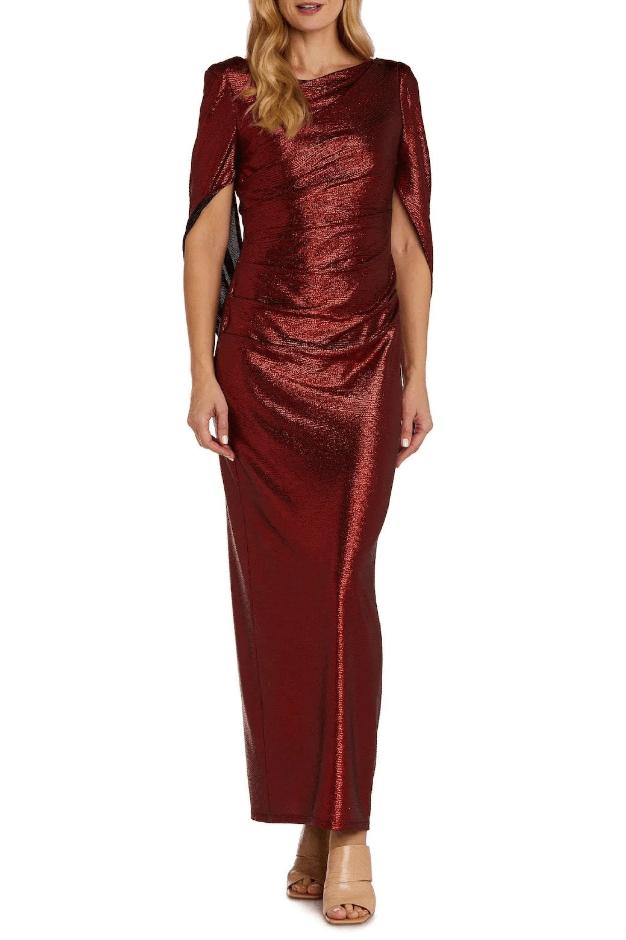R&M Richards 7472 - Metallic Cape Gown R&M Richards 7472 - Metallic Cape Gown