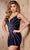 Rachel Allan 30039 - Plunging V-Neck Sequin Homecoming Dress Cocktail Dresses 00 / Navy Multi