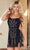 Rachel Allan 40262 - Fully Beaded Fitted Mini Dress Cocktail Dresses 00 / Navy Gold