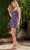 Rachel Allan 40309 - Fringe Embellished Cocktail Dress Cocktail Dresses 00 / Navy Lilac