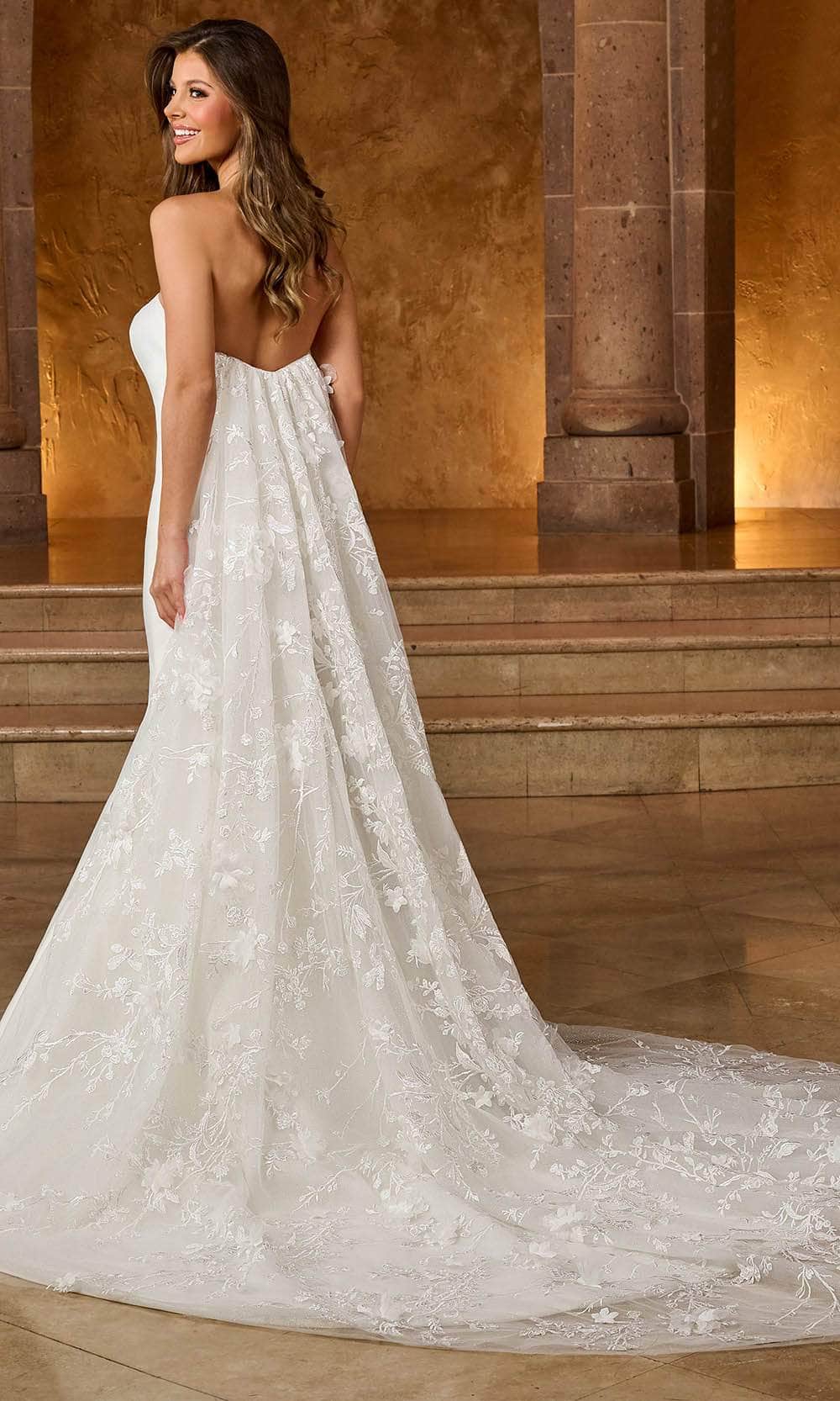 Rachel Allan RB3182 - Strapless Embroidered Cape Bridal Gown Couture Candy Rachel Allan RB3182 - Strapless Embroidered Cape Bridal Gown Couture Candy