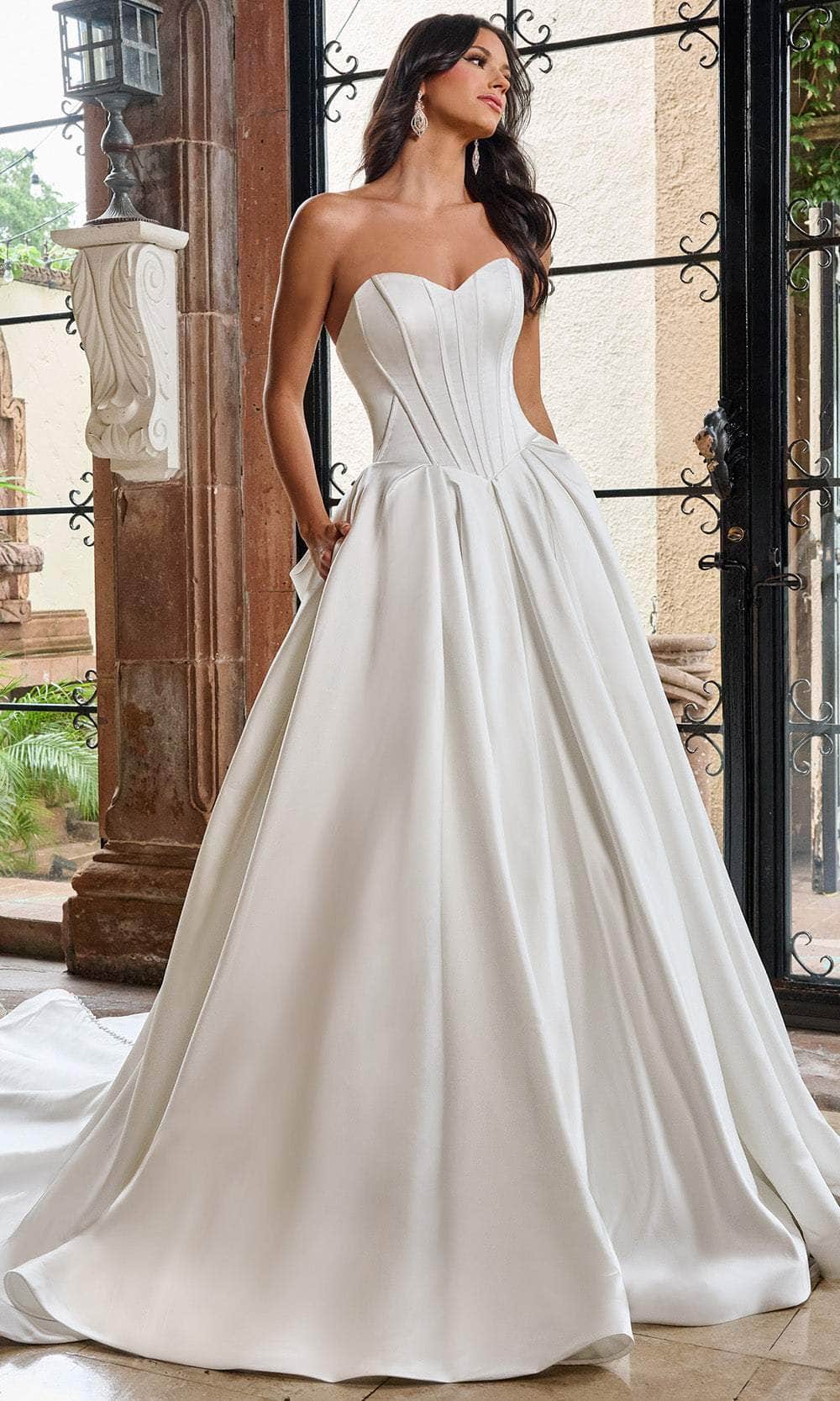 Rachel Allan RB5092 Long Satin Ballgown Dress Corset-Style
