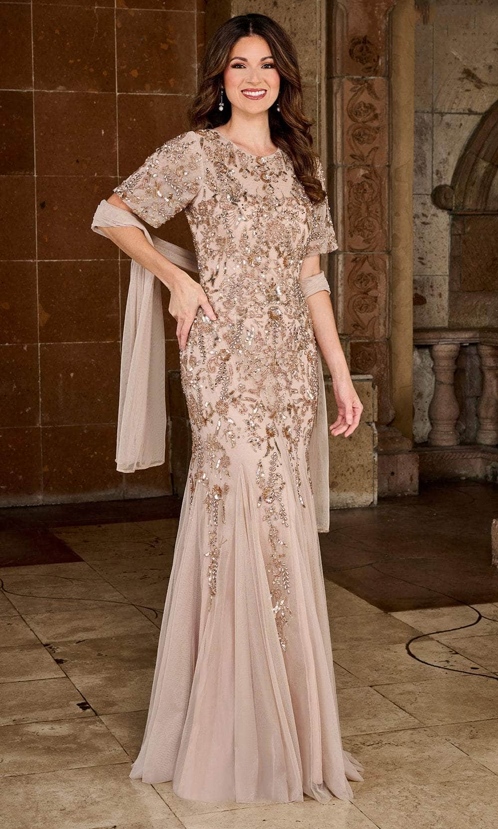 Rachel Allan RB8128 - Beaded Jewel Neck Evening Dress Couture Candy Rachel Allan RB8128 - Beaded Jewel Neck Evening Dress Couture Candy