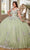 Rachel Allan RQ1125 - Cold Shoulder Floral Ballgown Ball Gowns 0 / Sage Multi