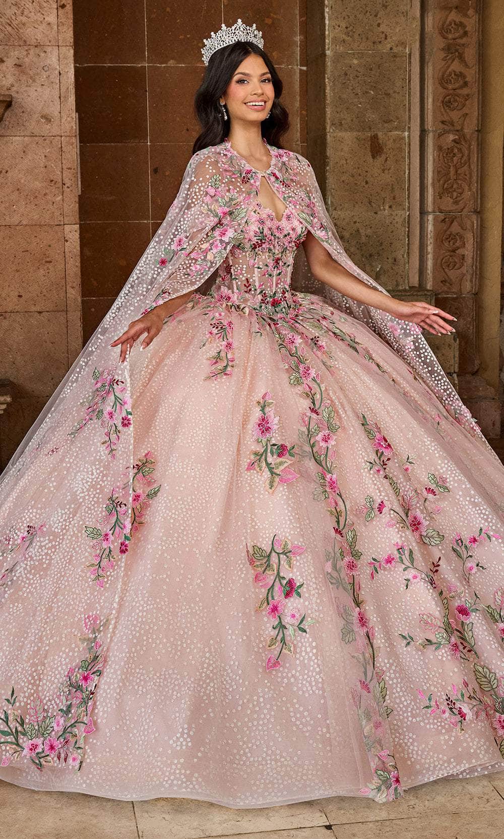 Rachel Allan RQ2185 - Embroidered Cold Shoulder Ballgown Rachel Allan RQ2185 - Embroidered Cold Shoulder Ballgown