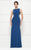 Rina Di Montella RD2029 - Beaded Cowl Back Evening Dress Evening Dresses 4 / Teal