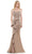 Rina di Montella RD2903 - Applique Peplum Evening Gown Evening Dresses 4 / Taupe