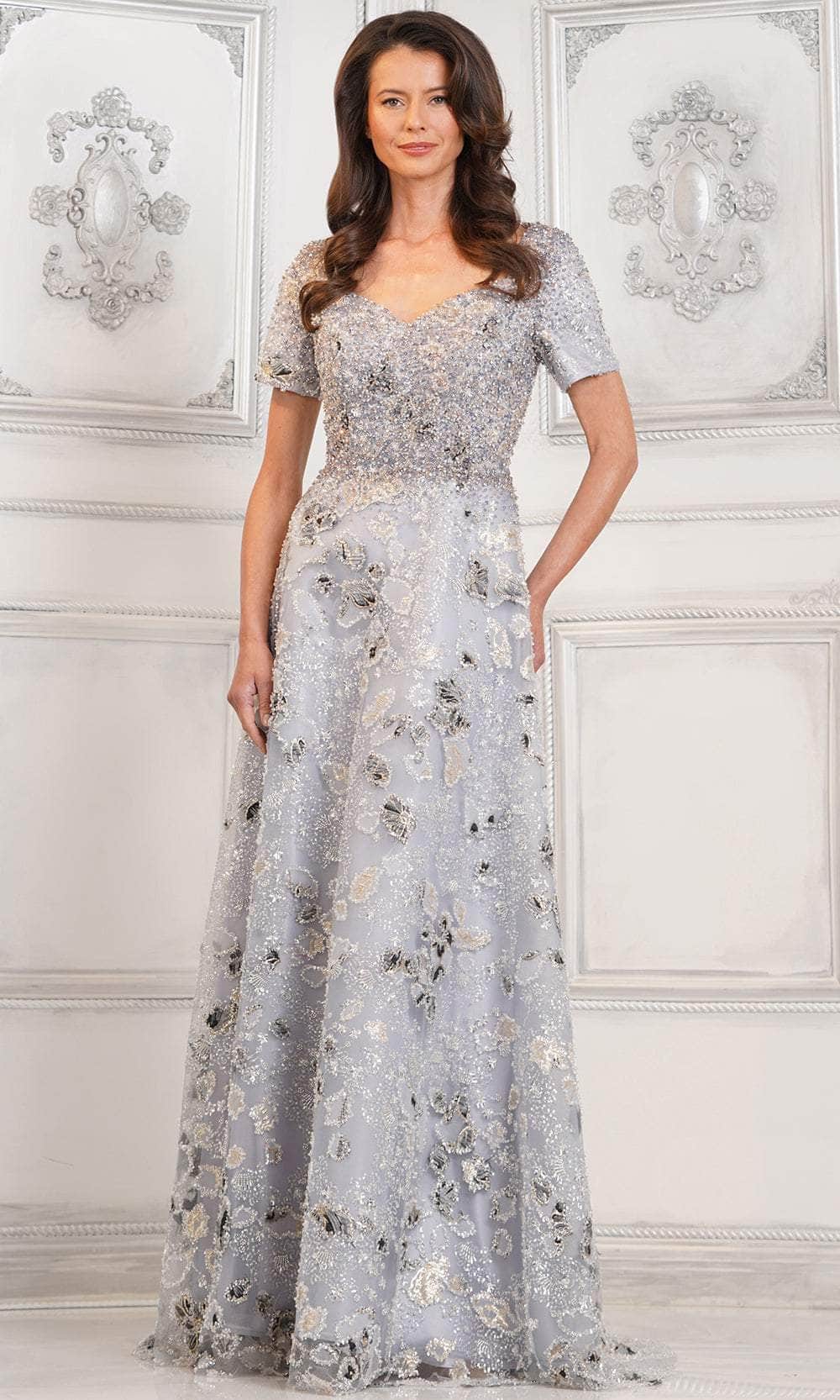 Rina di Montella RD3108 - Short Sleeve Beaded Long Gown Couture Candy Rina di Montella RD3108 - Short Sleeve Beaded Long Gown Couture Candy