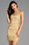 SCALA 48886 - Square Fringed Hem Cocktail Dress Special Occasion Dress 4 / Gold