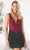 SCALA 60510 - Embroidered Sheath Cocktail Dress Special Occasion Dress 000 / Red/Black