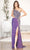 SCALA 60724 - Sequined Cutout Evening Dress Special Occasion Dress 000 / Grape/Silver
