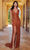 SCALA 61331 - Sequin Lace Prom Dress Special Occasion Dress 000 / Rust