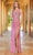 SCALA 61334 - V-Neck Beaded Butterfly Prom Gown Prom Dresses 000 / Dusty Pink