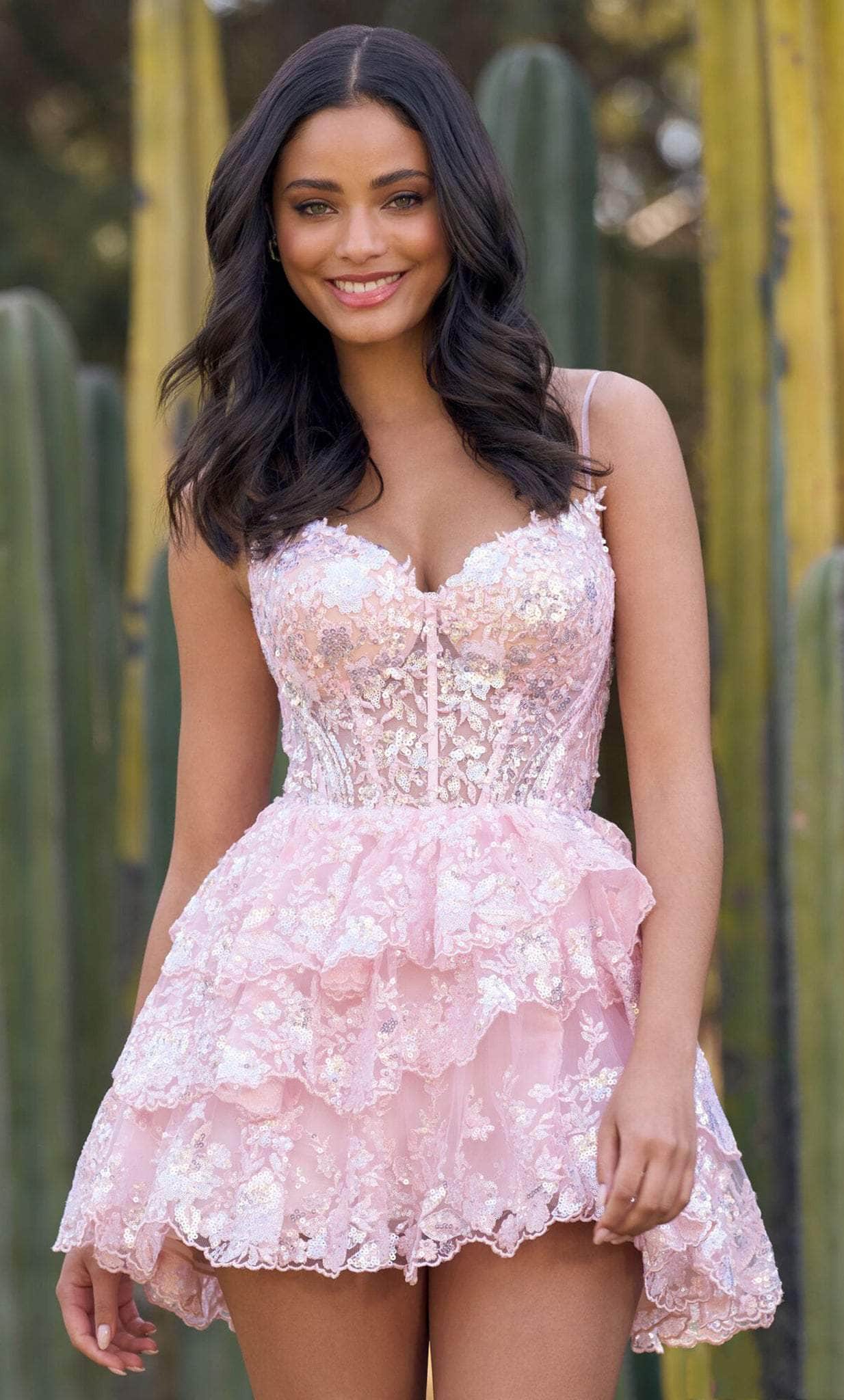 Sherri Hill 55804 - V-Neck Tulle Cocktail Dress Couture Candy Sherri Hill 55804 - V-Neck Tulle Cocktail Dress Couture Candy