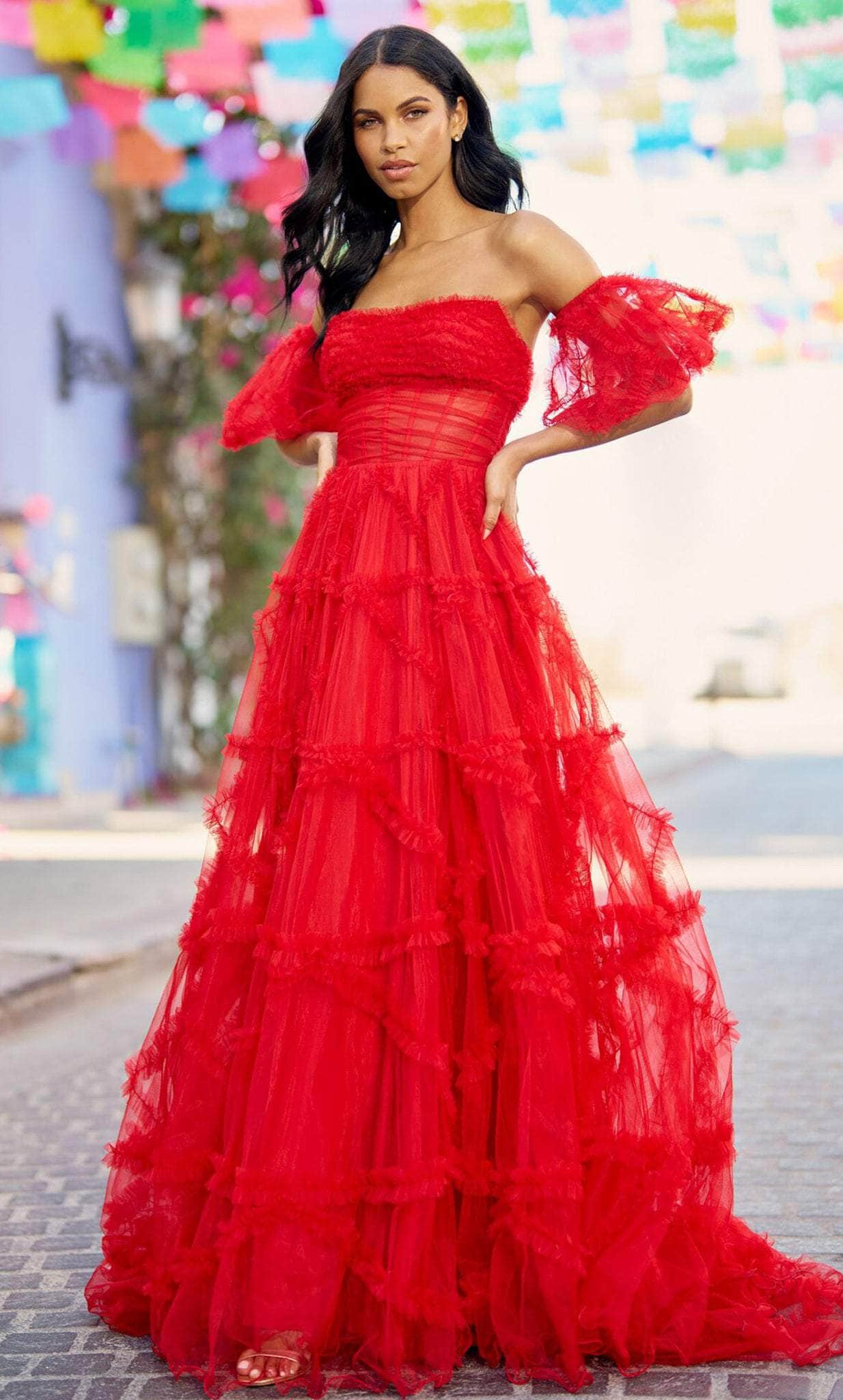 Sherri Hill 55840 - Ruffle Embellished Prom Gown Couture Candy Sherri Hill 55840 - Ruffle Embellished Prom Gown Couture Candy