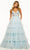 Sherri Hill 56102 - Plunging Ruffle Ballgown Ball Gowns 000 / Light Blue