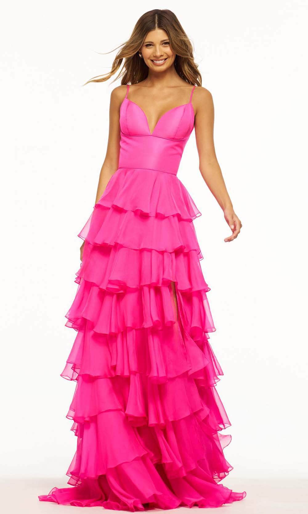 Sherri Hill 56108 - Ruffle Gown with Slit Couture Candy Sherri Hill 56108 - Ruffle Gown with Slit Couture Candy