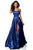 Sherri Hill - Sexy Lace-Up Back A-Line Long Evening Dress 51631 Evening Dresses 4 / Navy