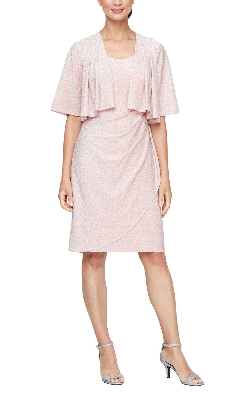 S.L. Fashions Dresses (S.L.NY) 9127273 - Knee Length 68% Polyester, 28%  Metallic, 4% Spandex Sheath Dress