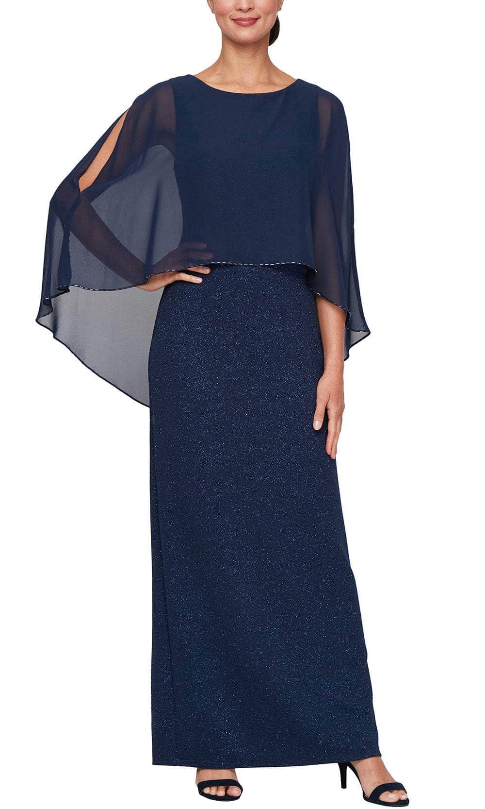 S.L. Fashions Dresses (S.L.NY) 9127278 - Long Self: 97% Polyester 3% Spandex Combo: 100% Polyester Column Dress - Glitters, Beaded Trim, Capelet, Split Quarter-Length S.L.eeves, Center Back S.L.it, Full Back Couture Candy S.L. Fashions Dresses (S.L.NY) 9127278 - Long Self: 97% Polyester 3% Spandex Combo: 100% Polyester Column Dress - Glitters, Beaded Trim, Capelet, Split Quarter-Length S.L.eeves, Center Back S.L.it, Full Back Couture Candy