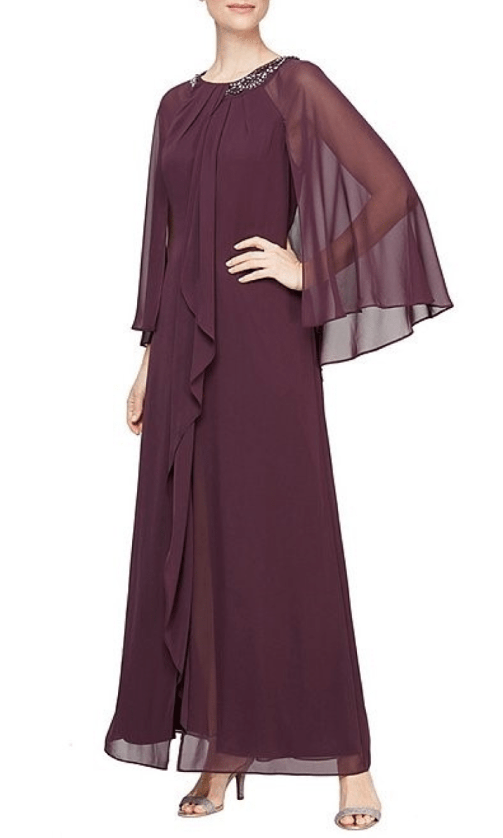 S.L. Fashions 9170679 - Capelet Sleeves Evening Dress Couture Candy S.L. Fashions 9170679 - Capelet Sleeves Evening Dress Couture Candy