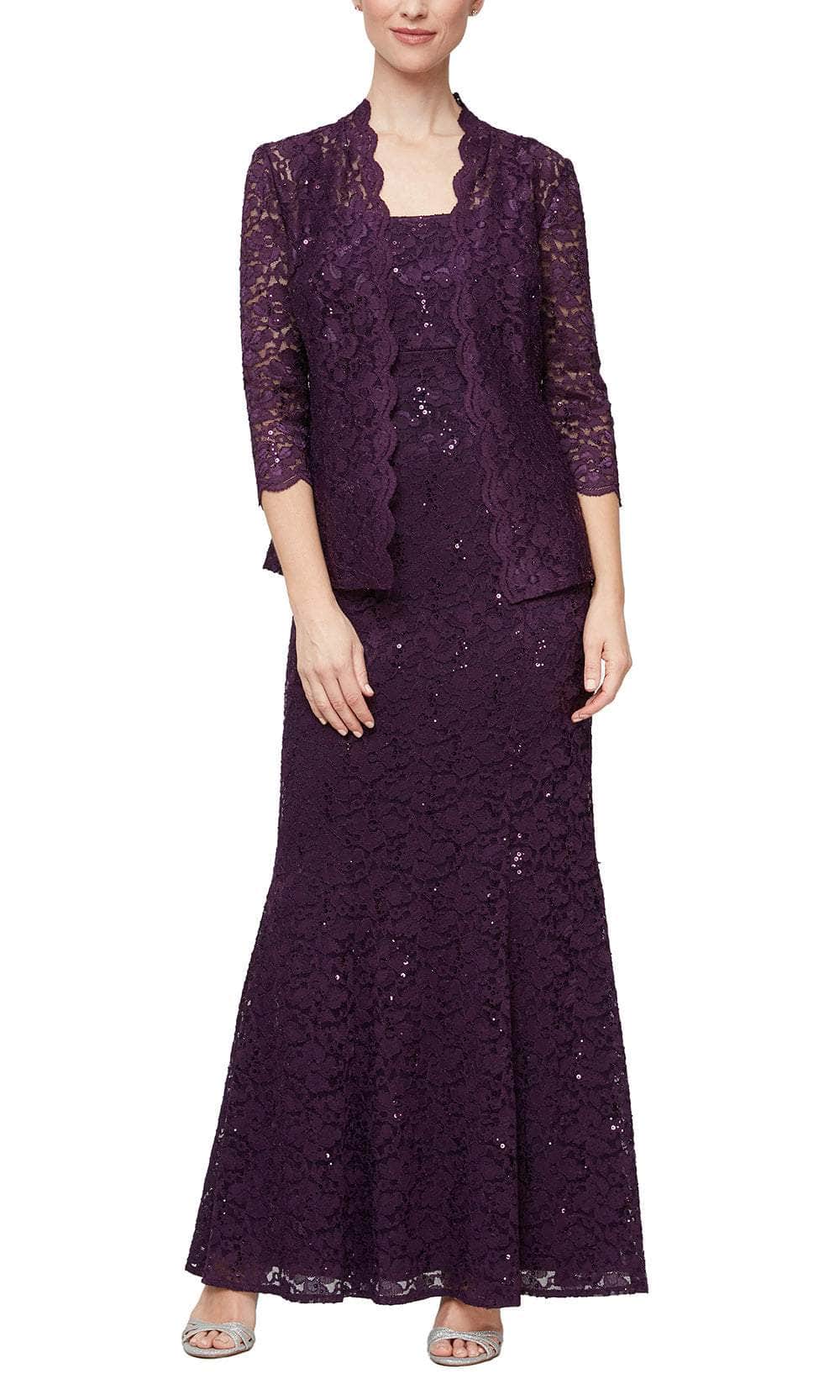 S.L. Fashions 9213110 - Sleeveless Lace Fitted Formal Dress S.L. Fashions 9213110 - Sleeveless Lace Fitted Formal Dress