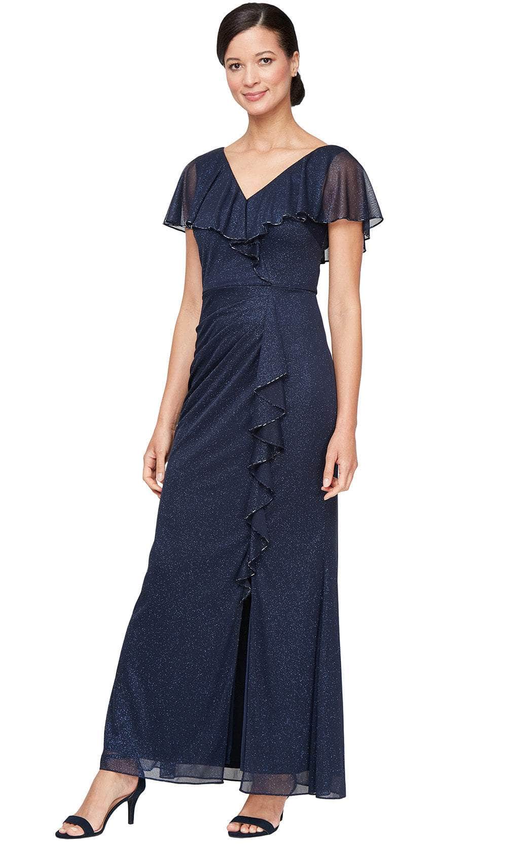 S.L. Fashions 9233254 - Flutter Capelet Sheath Formal Dress S.L. Fashions 9233254 - Flutter Capelet Sheath Formal Dress
