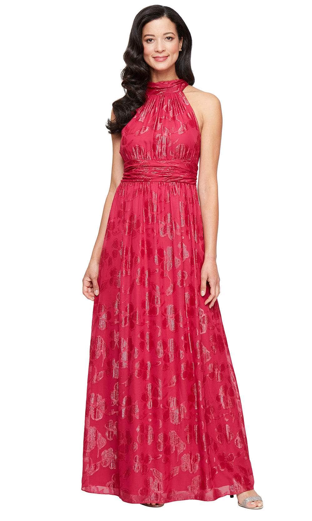 S.L. Fashions 9274119 - Sleeveless A-Line Burnout Chiffon Dress S.L. Fashions 9274119 - Sleeveless A-Line Burnout Chiffon Dress