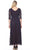 Soulmates 1616 - Quarter Sleeve Bateau Neck Formal Dress Evening Dresses Navy / 1X