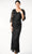Soulmates D1108 - 3/4 Sleeve V-Neck Formal Dress Mother of the Bride Dresses Black / XL
