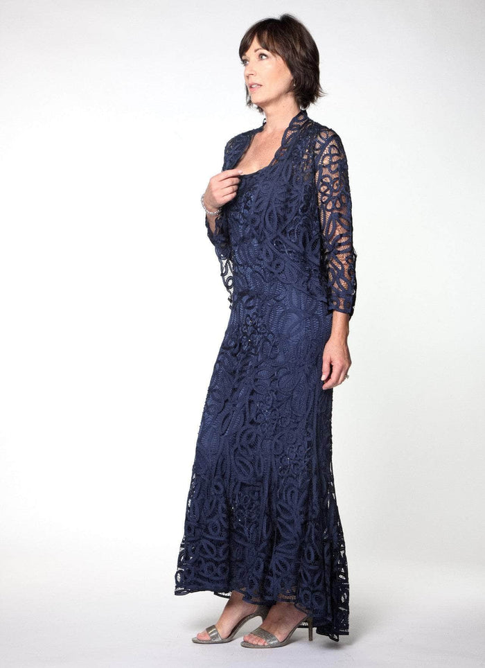 Soulmates D9120 - Sleeveless Lace Evening Dress Special Occasion Dress L / Navy
