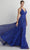 Studio 17 Prom 12895 - Glittered Plunging V-Neck Prom Gown Prom Dresses 0 / Royal