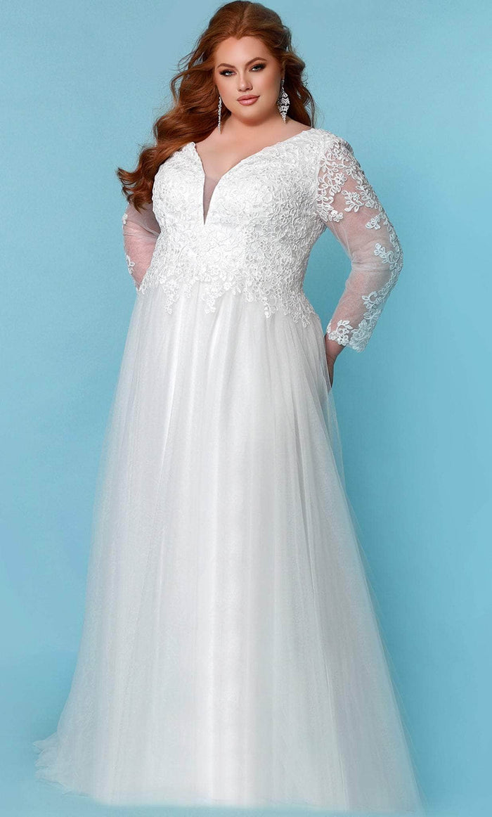 Sydney's Closet Bridal SC5271 - Long Sleeve A-line Bridal Dress Wedding Dresses 14 / Ivory
