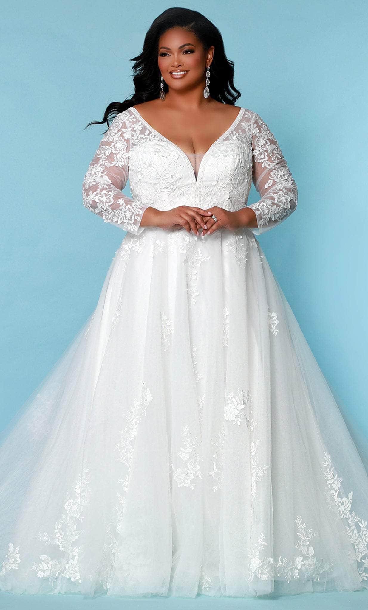 Sydney's Closet Bridal SC5275 - Long Sleeve A-line Tulle Gown Sydney's Closet Bridal SC5275 - Long Sleeve A-line Tulle Gown