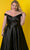 Sydney's Closet CE2301 - Off Shoulder A-Line Cocktail Dress Cocktail Dresses 14 / Onyx