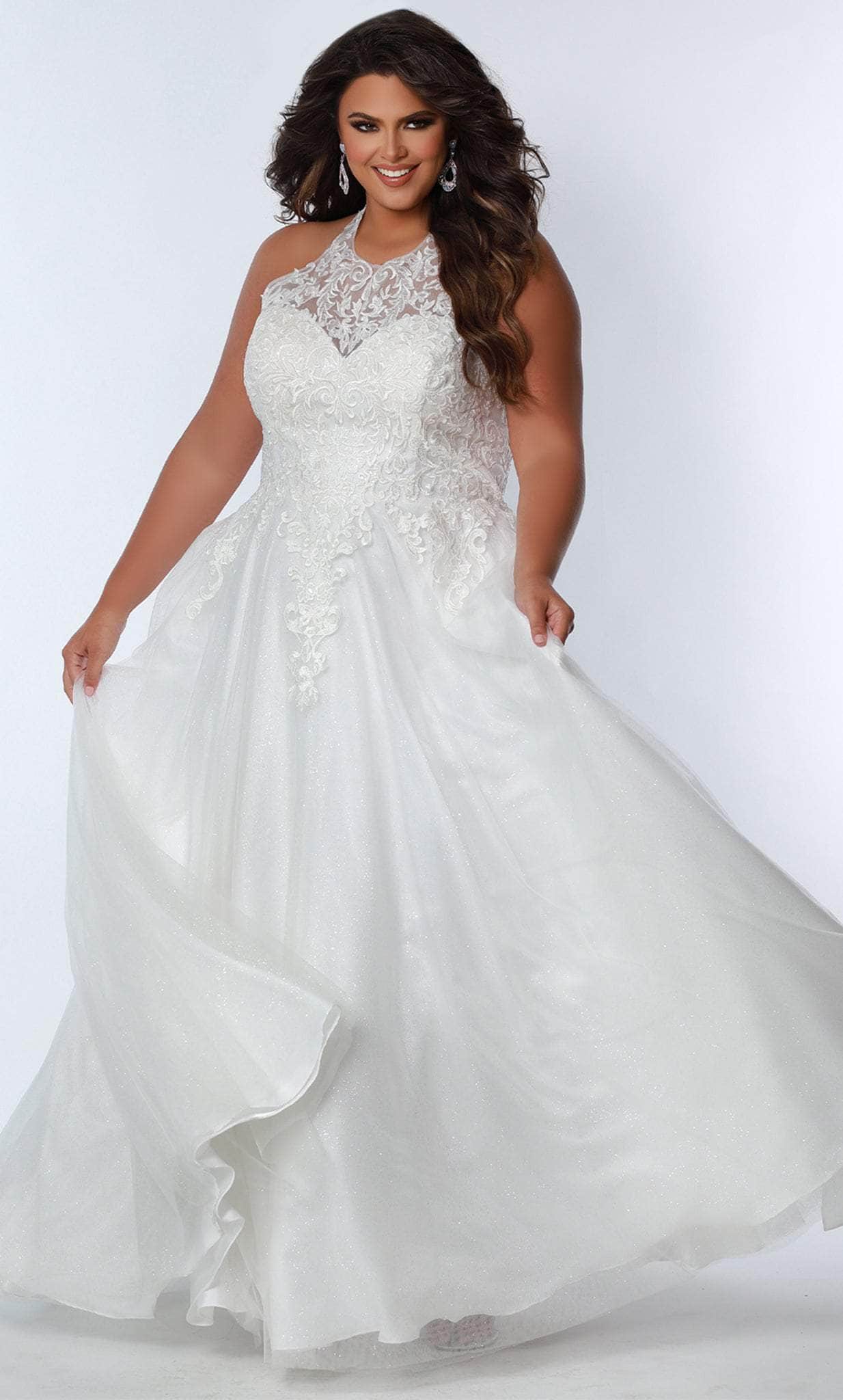 Sydney's Closet SC7352 - Embroidered Halter Prom Gown Sydney's Closet SC7352 - Embroidered Halter Prom Gown