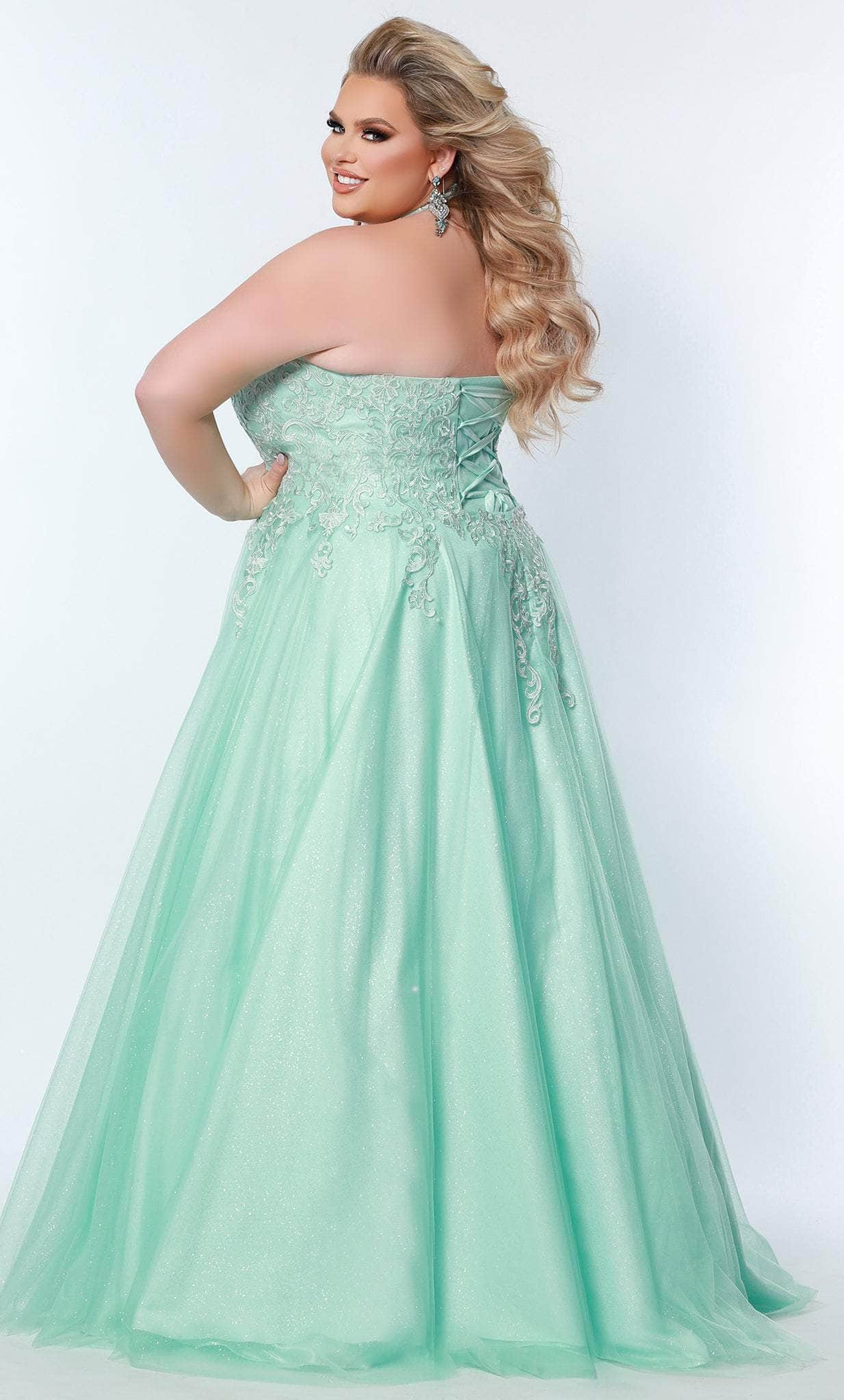 Sydney's Closet SC7352 - Embroidered Halter Prom Gown Sydney's Closet SC7352 - Embroidered Halter Prom Gown