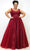 Sydney's Closet SC7358 - Lace Appliqued Tulle Formal Gown Formal Gowns 14 / Wine