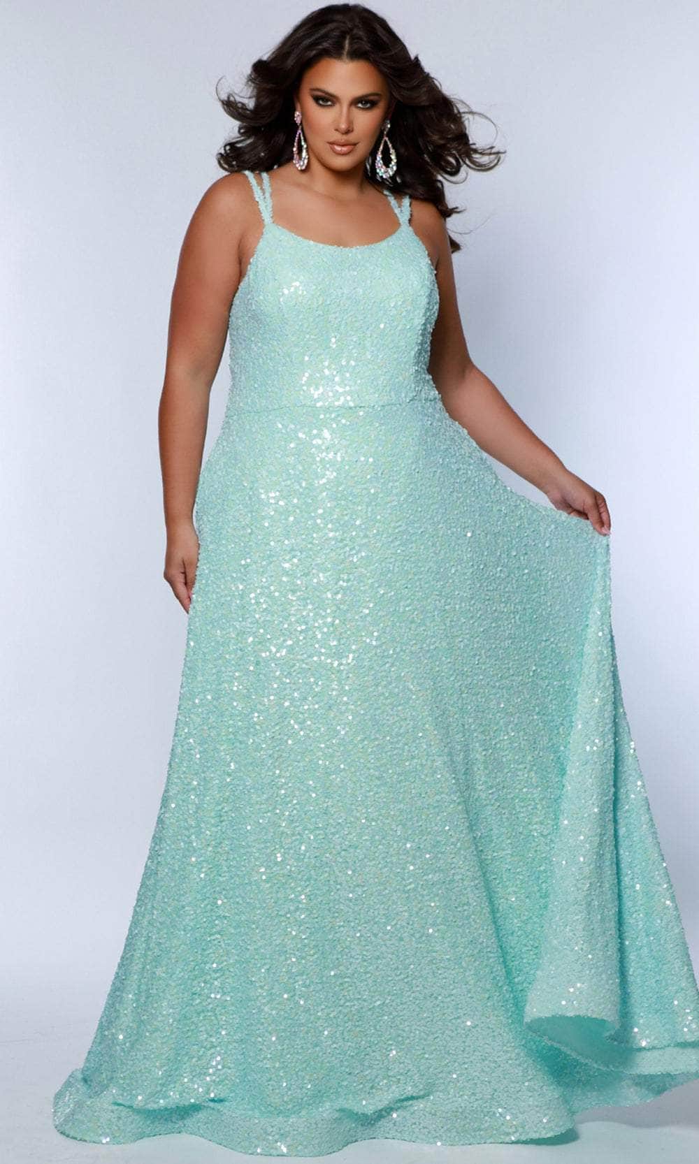 Sydney's Closet SC7365 - Scoop Neck Sequin Prom Dress Couture Candy Sydney's Closet SC7365 - Scoop Neck Sequin Prom Dress Couture Candy