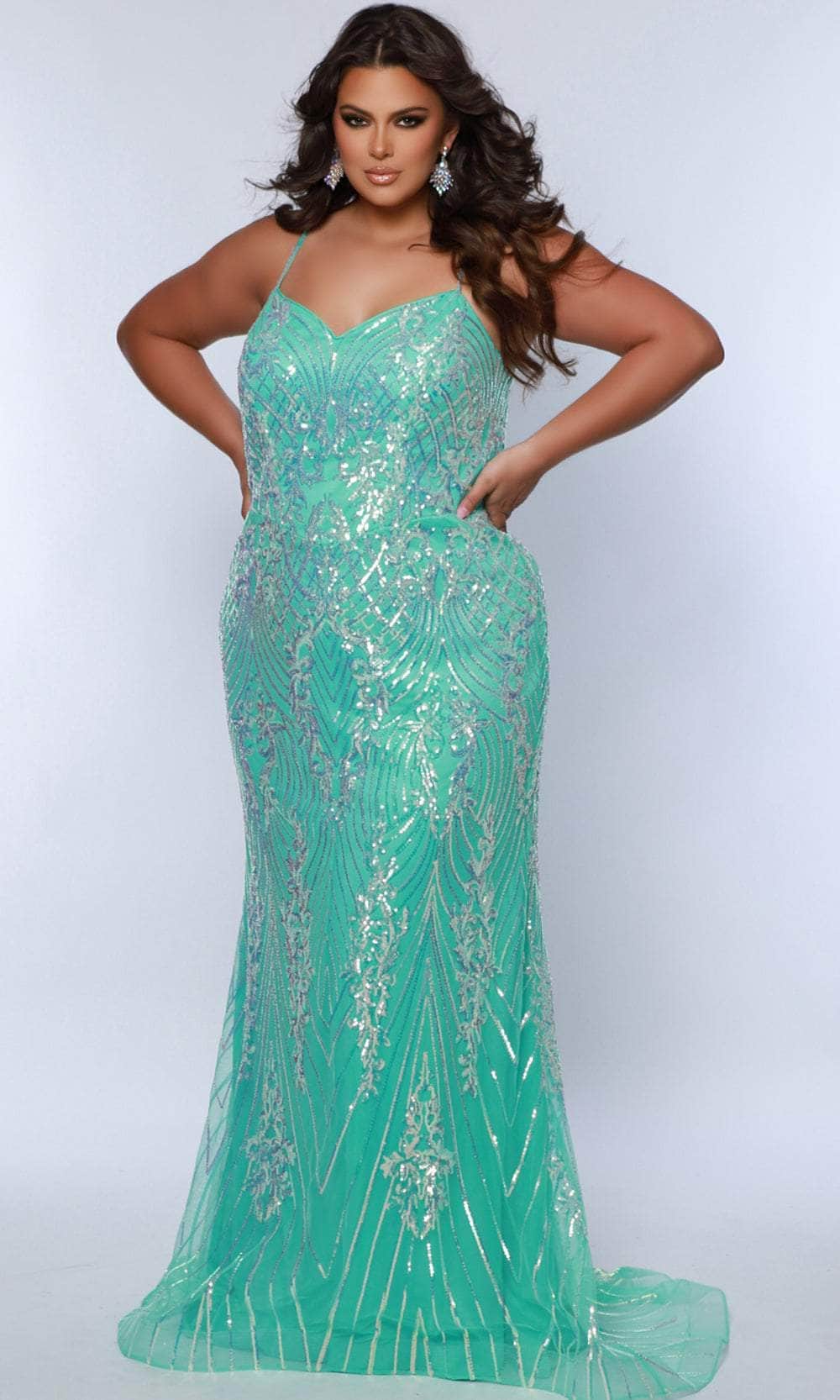 Sydney's Closet SC7366 - Iridescent Sequin Sweetheart Prom Dress Couture Candy Sydney's Closet SC7366 - Iridescent Sequin Sweetheart Prom Dress Couture Candy