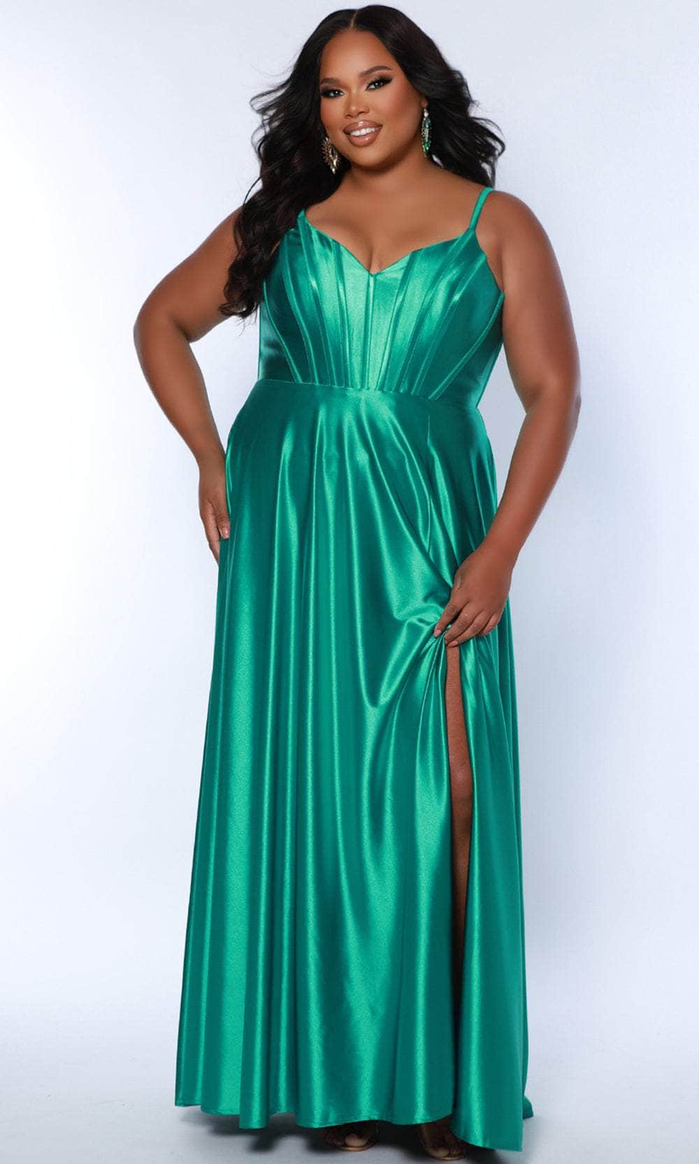 Sydney's Closet SC7380 - Corset Satin A-Line Prom Dress Couture Candy Sydney's Closet SC7380 - Corset Satin A-Line Prom Dress Couture Candy